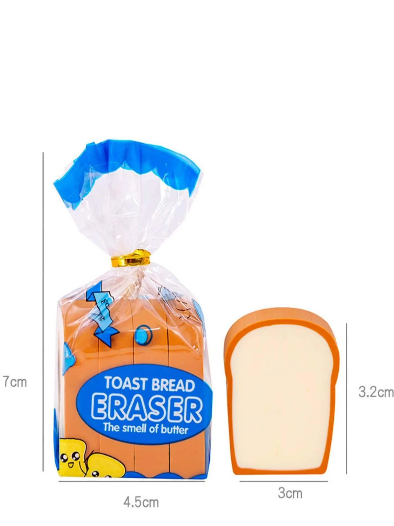 1bag/4pcs Creative Cute Toast Bread Shaped Erasers For Students, Great Gifts For Children's Day, End Of Term, Christmas