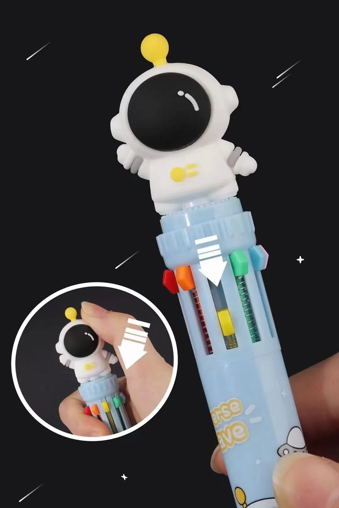 23001 ASTRONAUT 10-COLOR RETRACTABLE BALL PEN-36