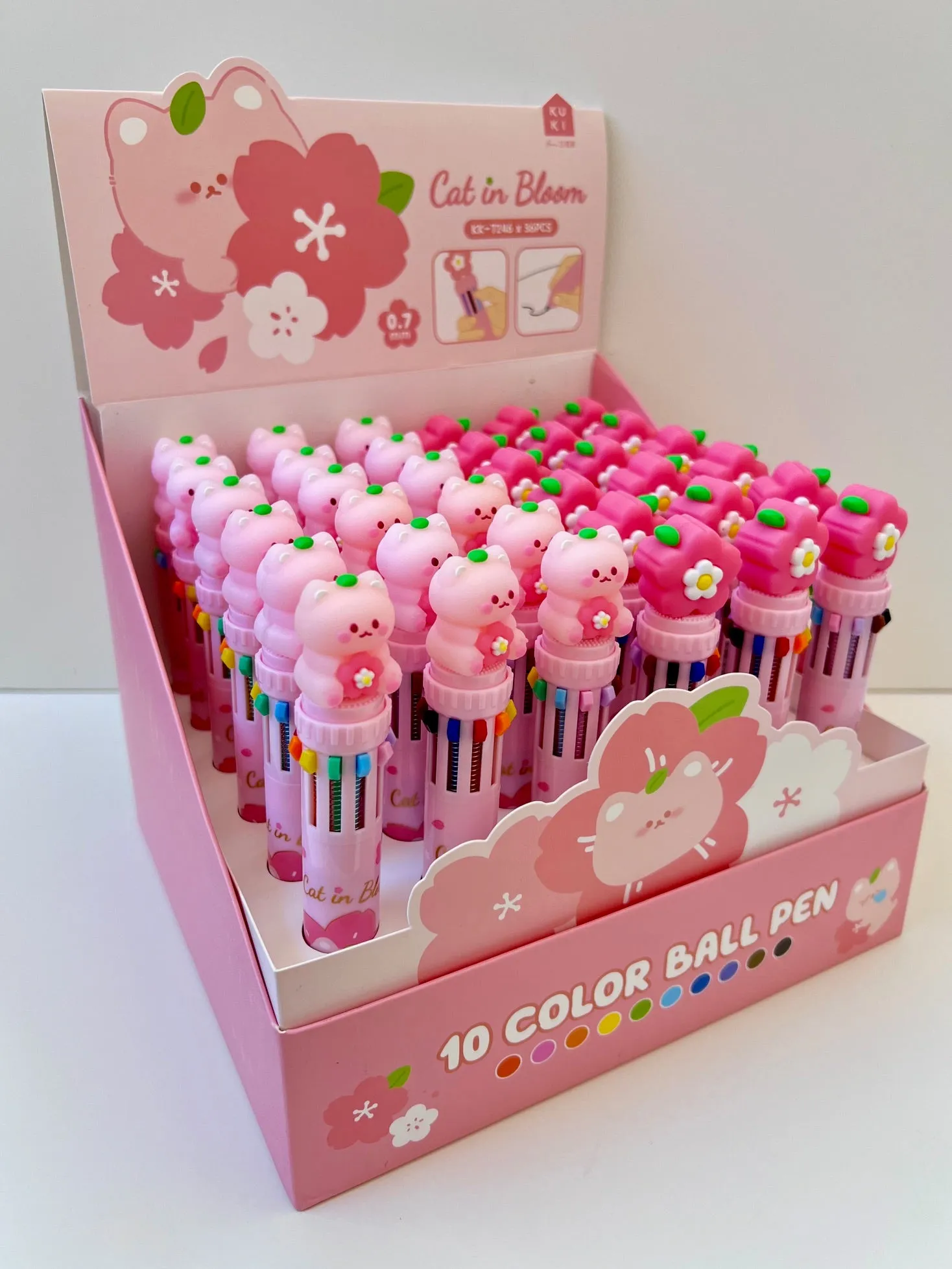 23013 SAKURA CAT 10-COLOR RETRACTABLE BALL PEN-36