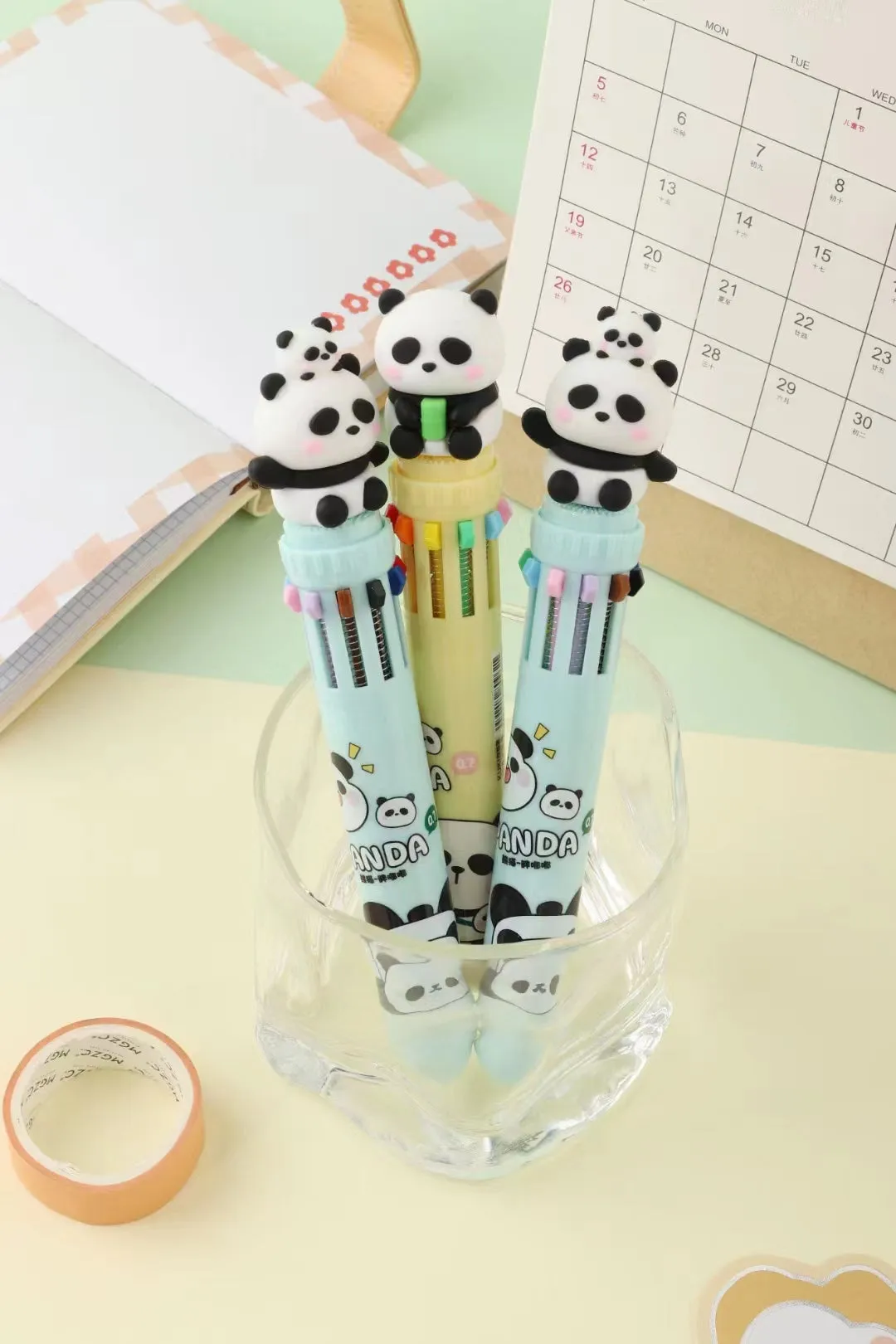 23016 PANDA 8-COLOR RETRACTABLE BALL PEN-36