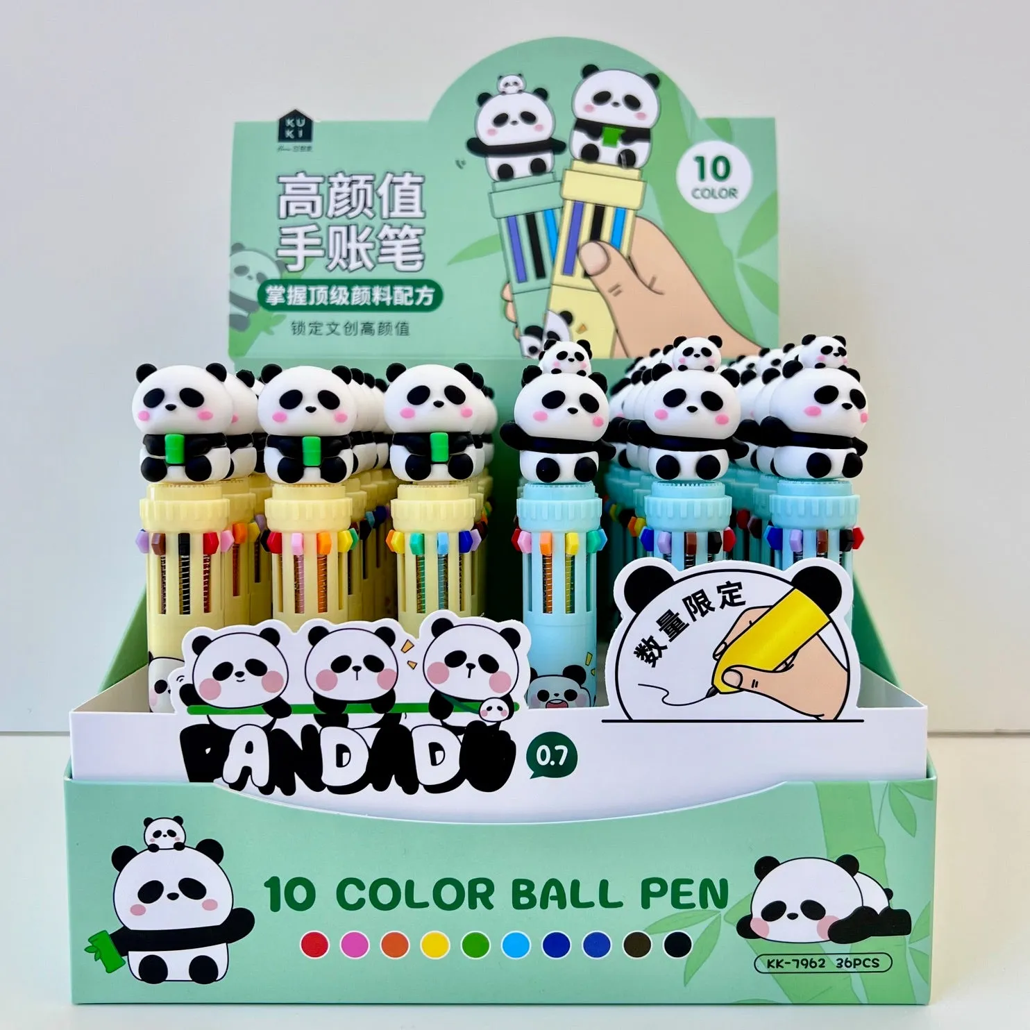 23016 PANDA 8-COLOR RETRACTABLE BALL PEN-36