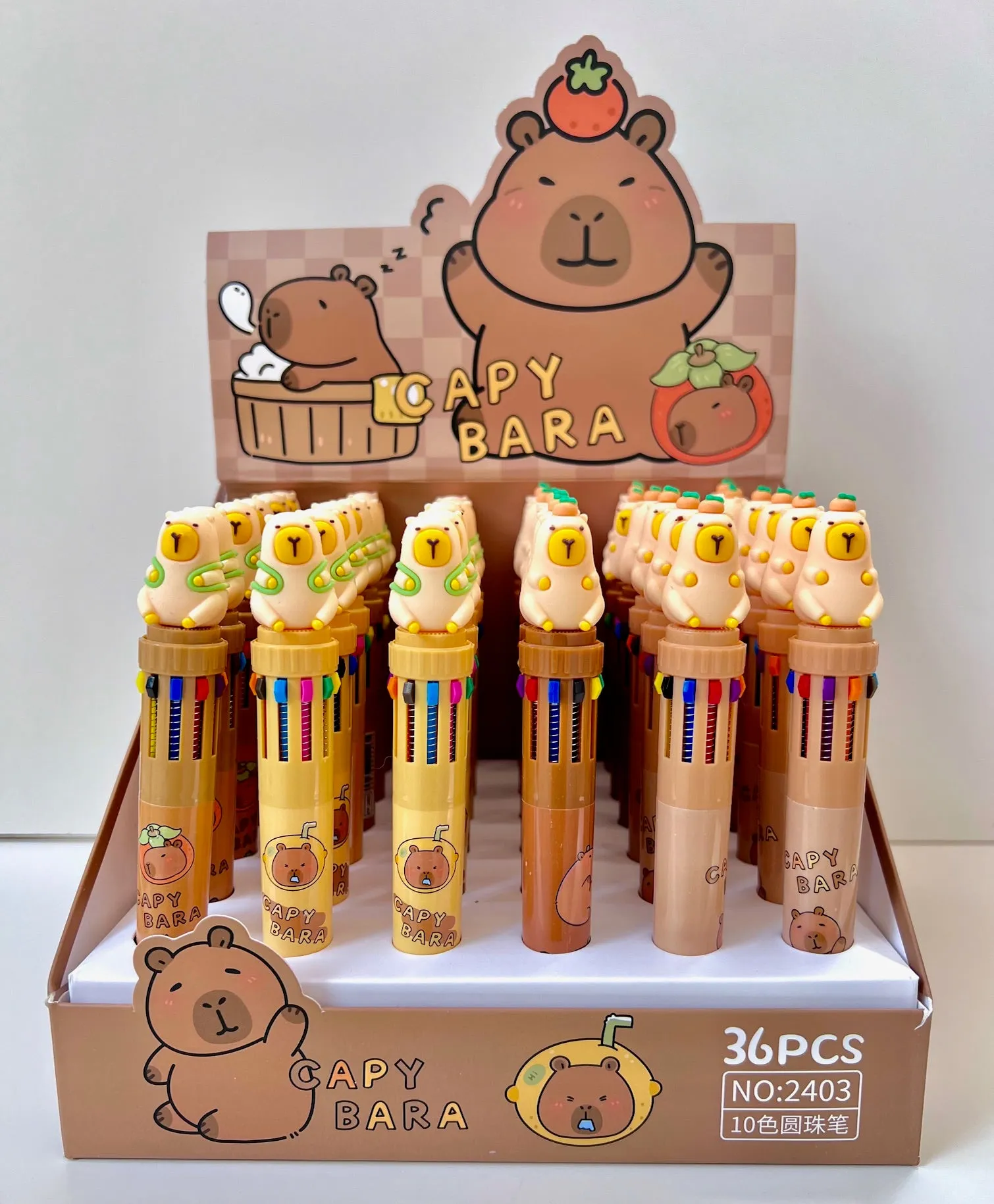 23018 CAPYBARA 10-COLOR RETRACTABLE BALL PEN-36