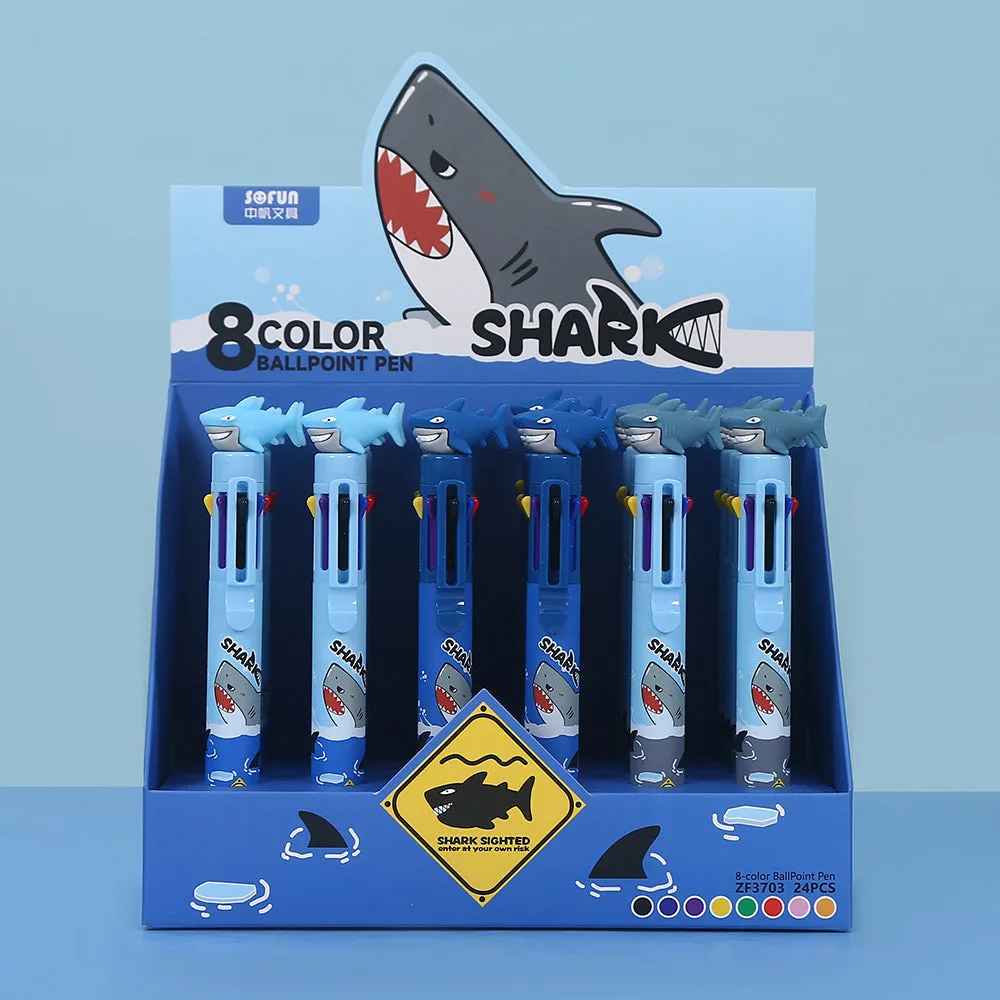 23024 SHARK 8-COLOR RETRACTABLE BALL PEN-24