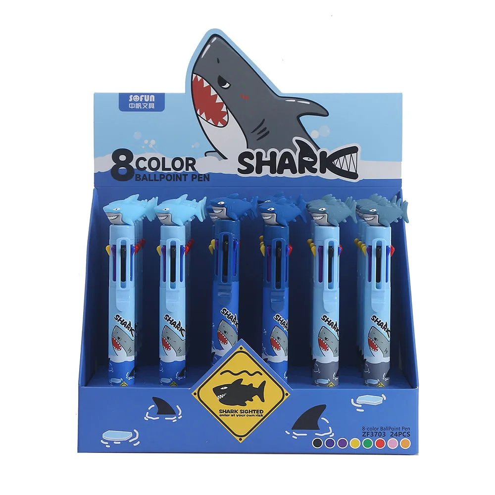 23024 SHARK 8-COLOR RETRACTABLE BALL PEN-24