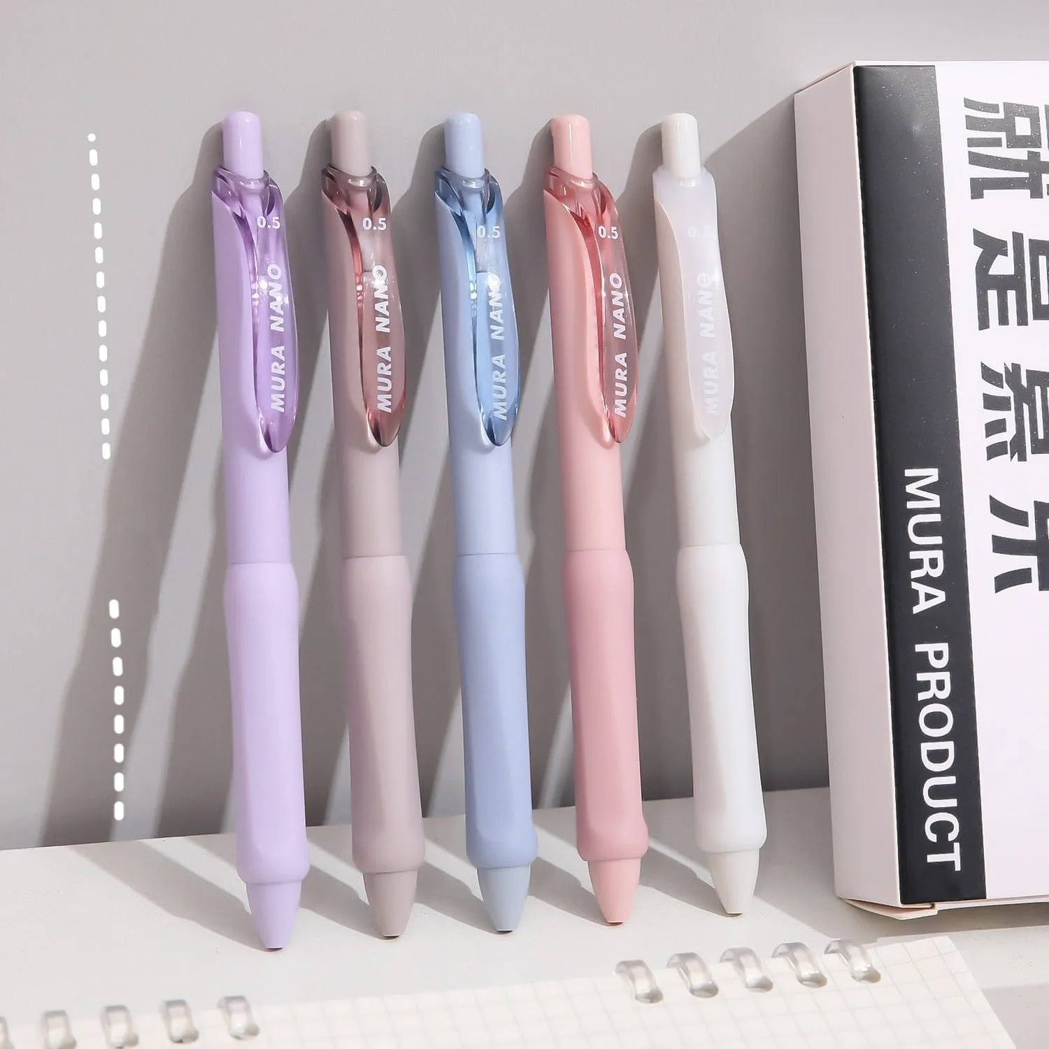 3/5pcs Soft Touch Ballpoint Gel Pens with Writing Grip