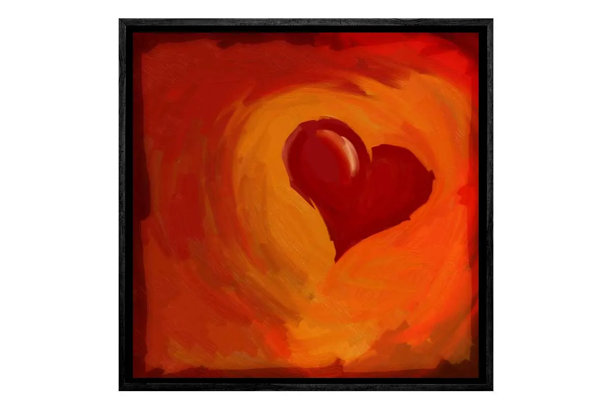 Abstract Red Heart | Canvas Wall Art Print