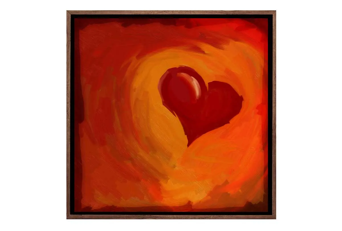 Abstract Red Heart | Canvas Wall Art Print