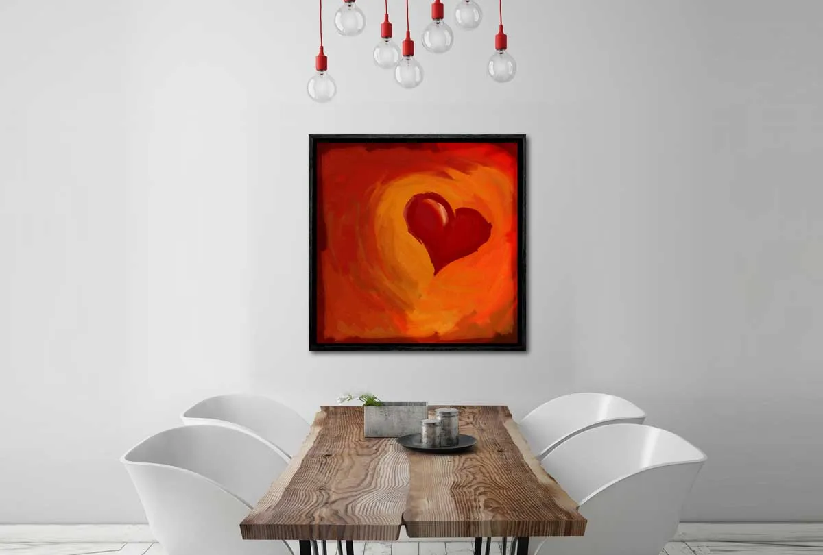 Abstract Red Heart | Canvas Wall Art Print