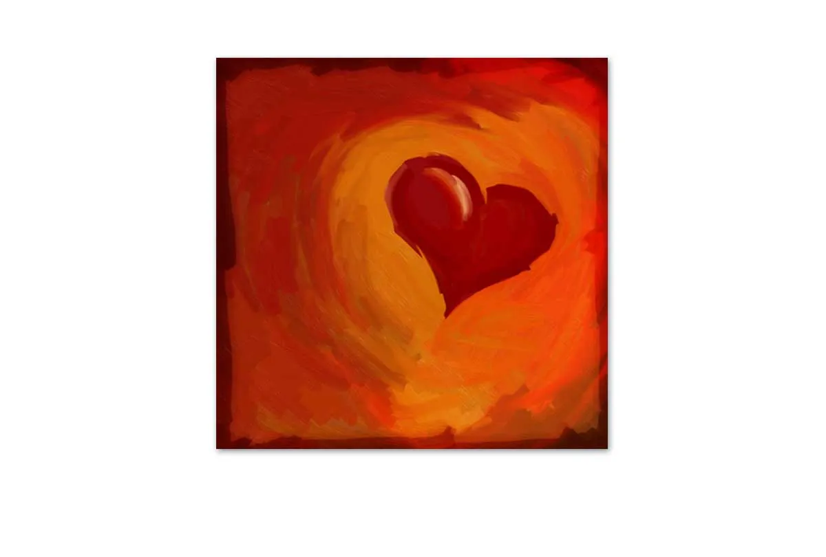 Abstract Red Heart | Canvas Wall Art Print