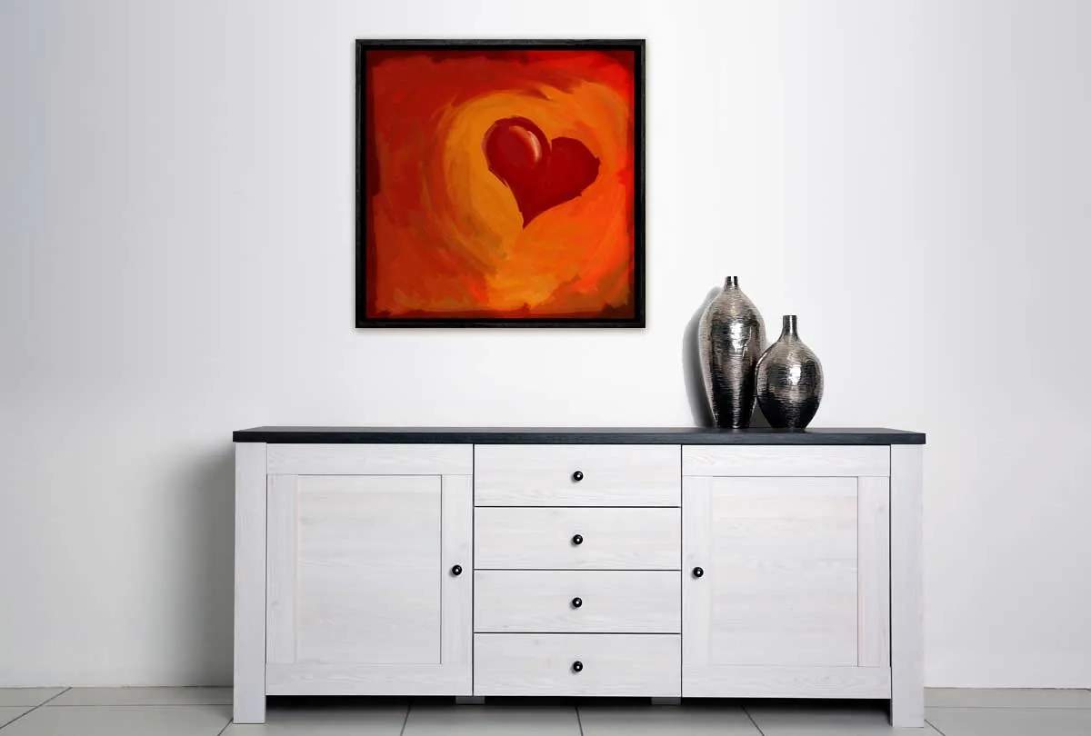 Abstract Red Heart | Canvas Wall Art Print