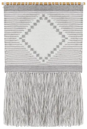 Aladdin Rugs NZ Home Dove Scandi Flatwoven Fringed Wall Hanging