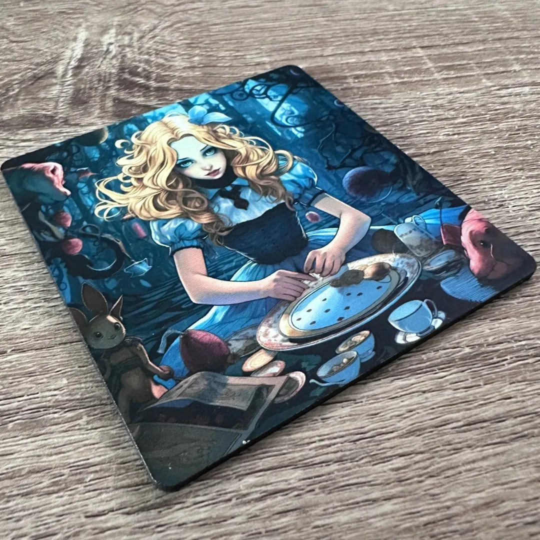 Alice in Wonderland Wooden Coasters