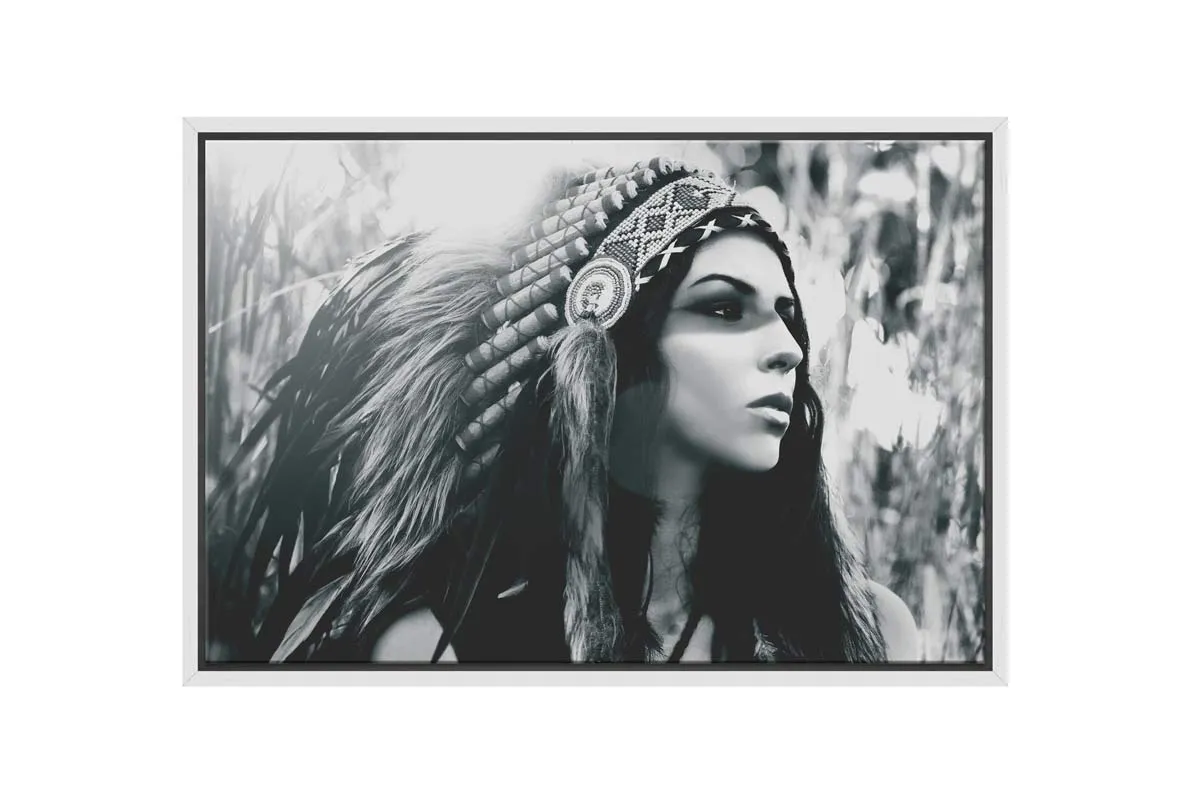 American Indian in Headdress | Canvas Wall Art Print