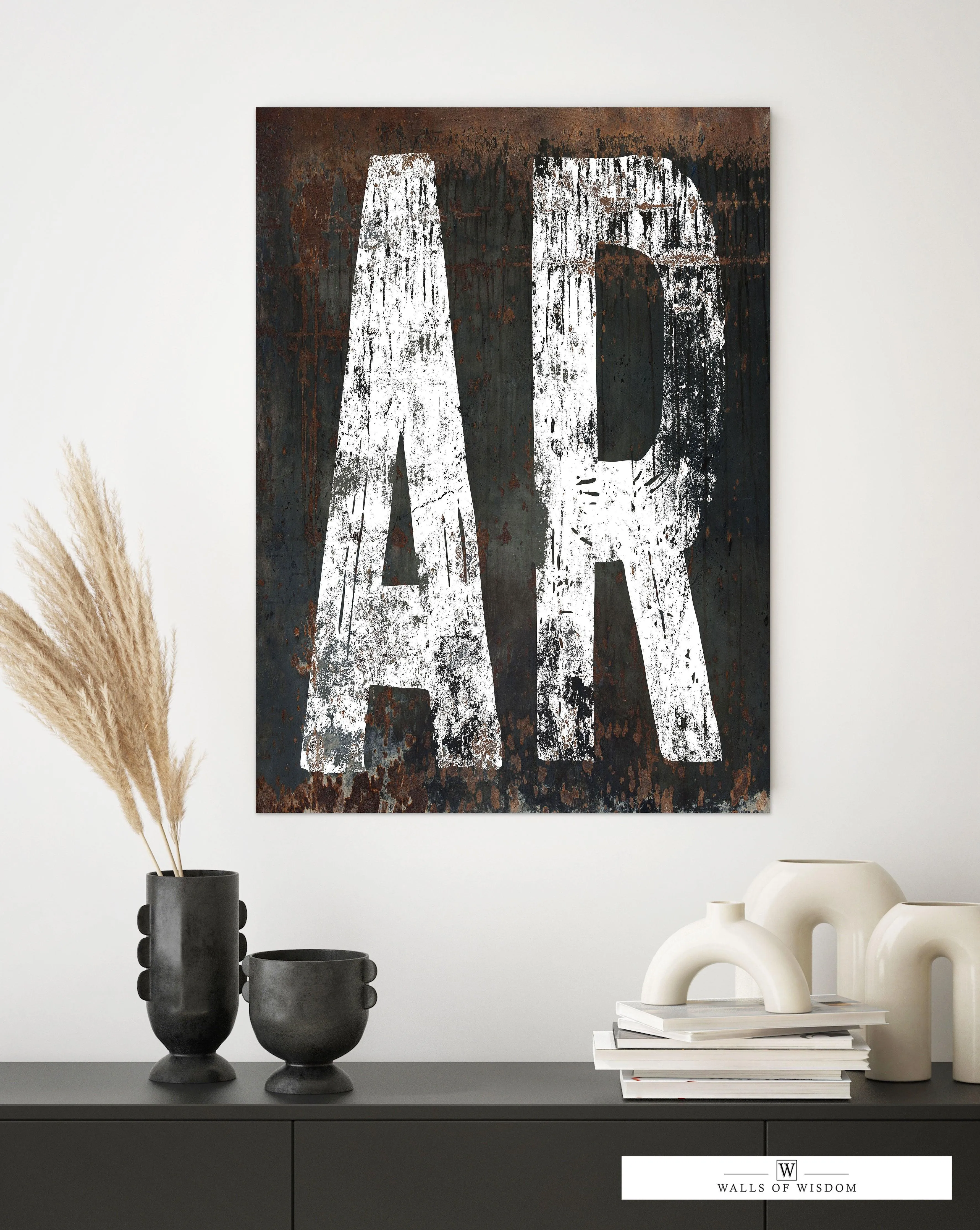 Arkansas Home State Canvas Wall Art - AR State Retro Style Vintage Sign