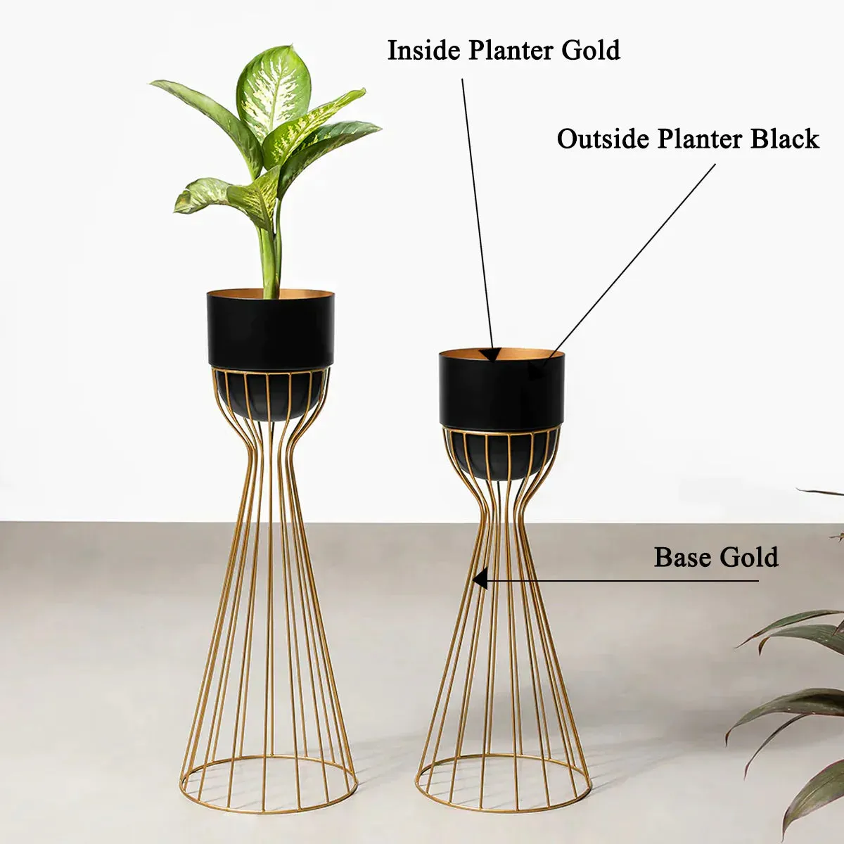 Artful Foliage Planters Set of 2 - Black