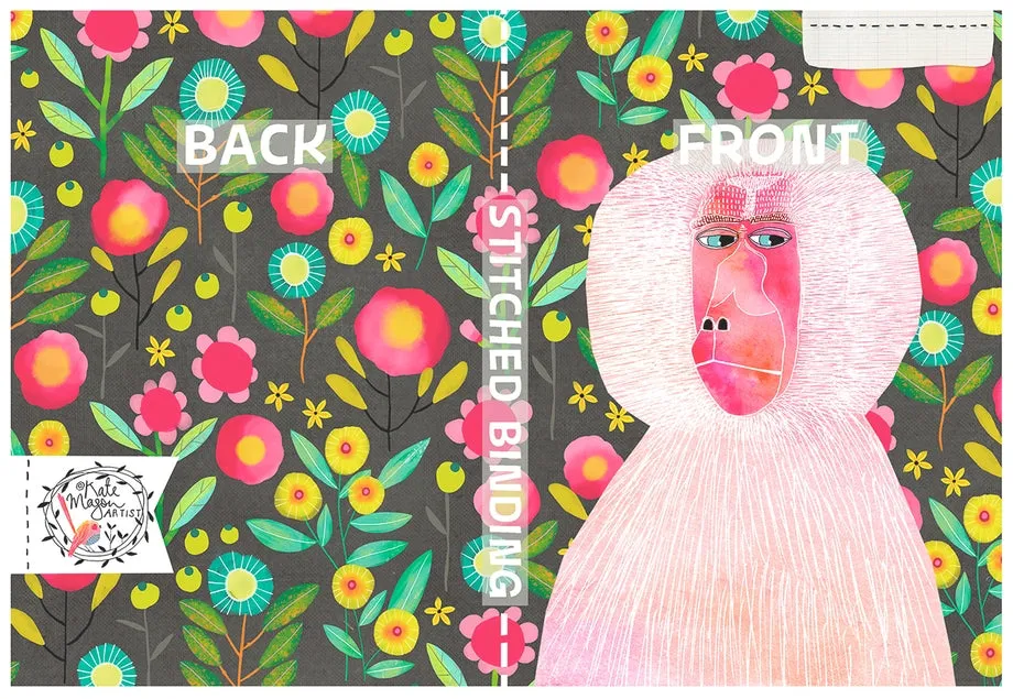 Baboon Floral Notebook A5