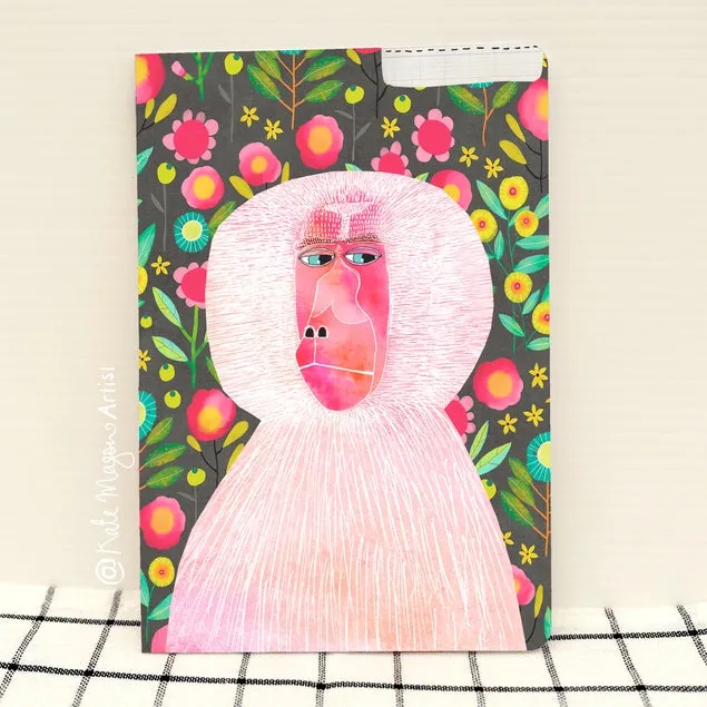 Baboon Floral Notebook A5