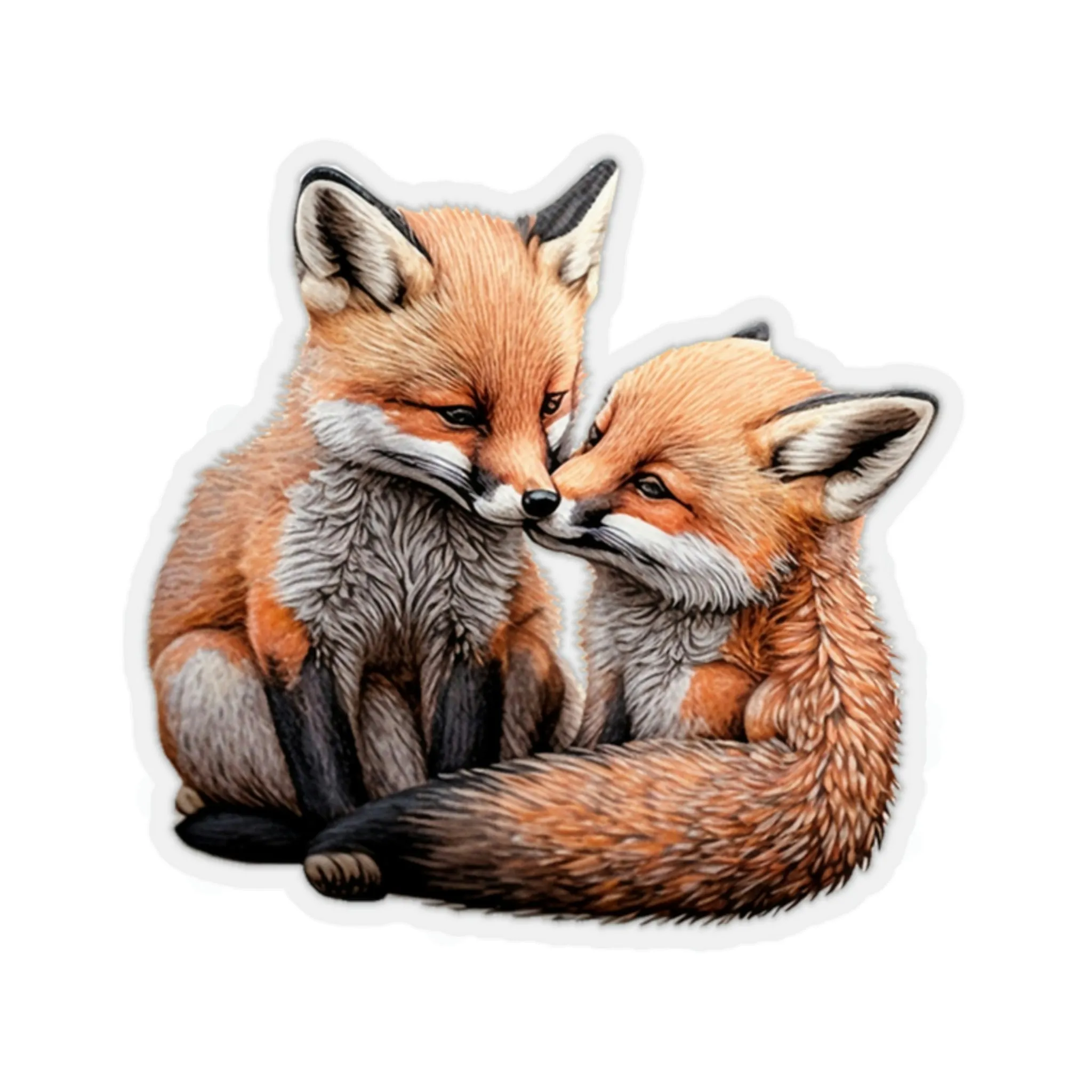 Baby Foxes Kiss-Cut Stickers