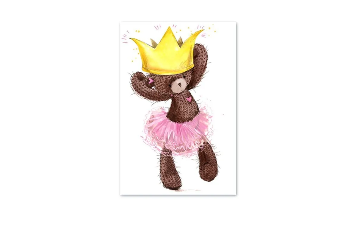 Ballet Bear Princess | Canvas Wall Art Print