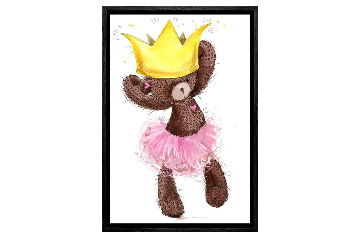 Ballet Bear Princess | Canvas Wall Art Print