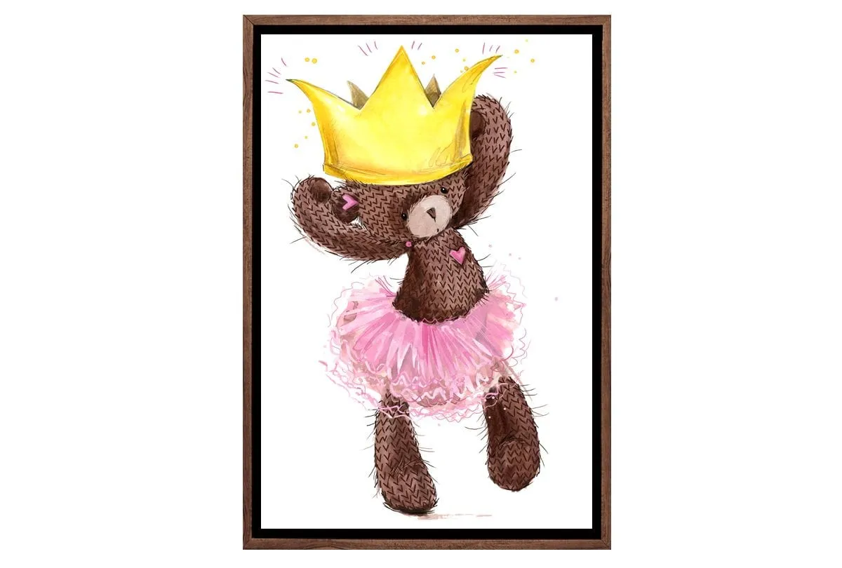 Ballet Bear Princess | Canvas Wall Art Print