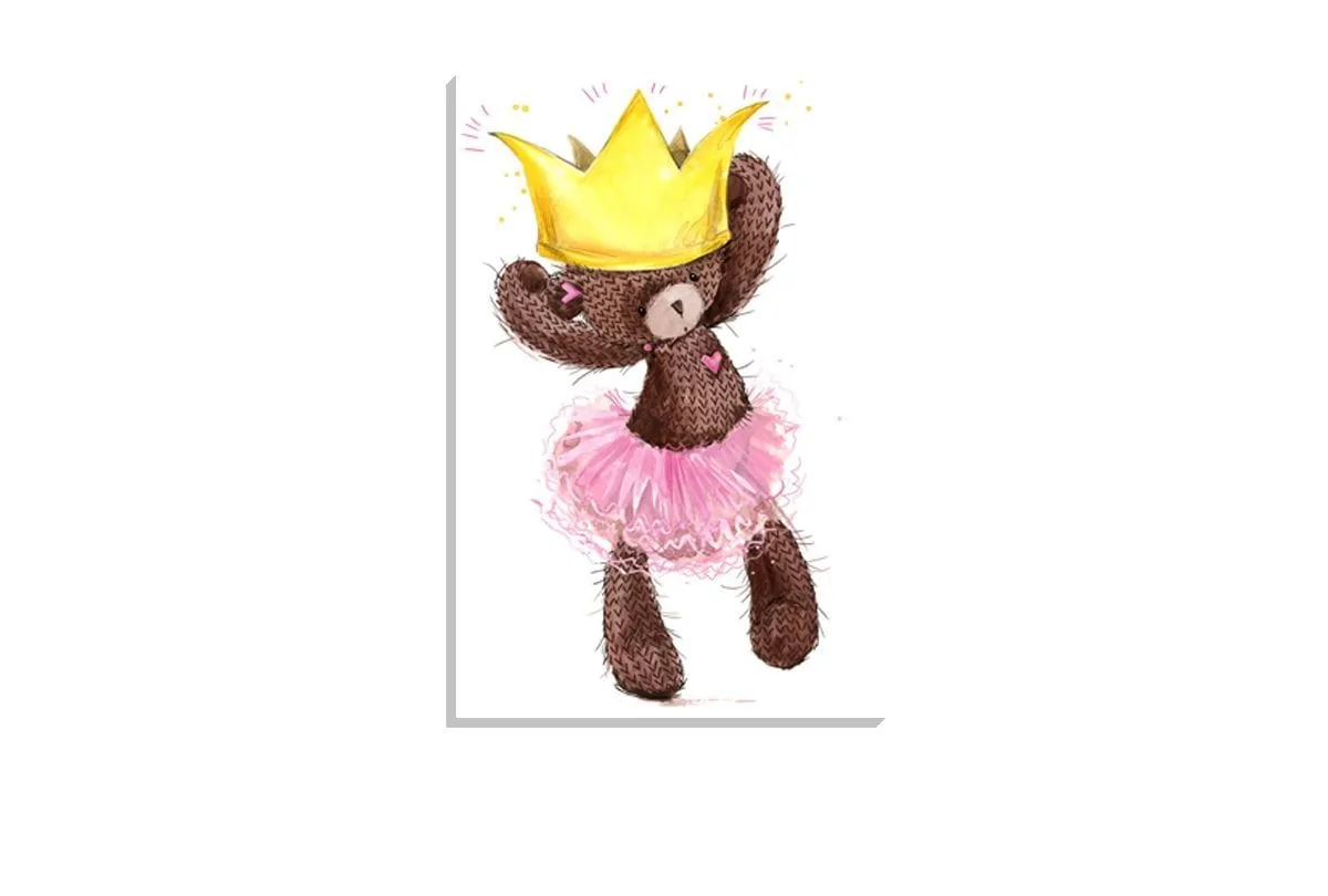 Ballet Bear Princess | Canvas Wall Art Print