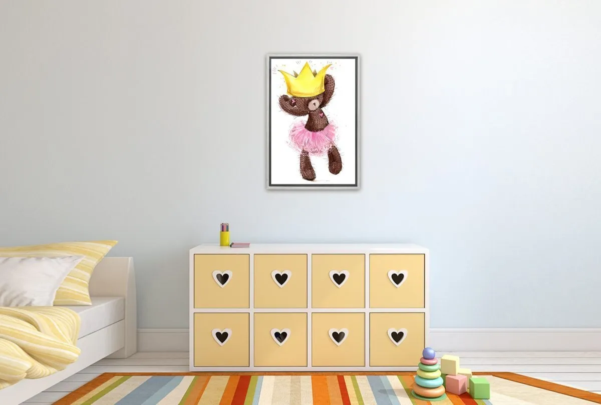 Ballet Bear Princess | Canvas Wall Art Print