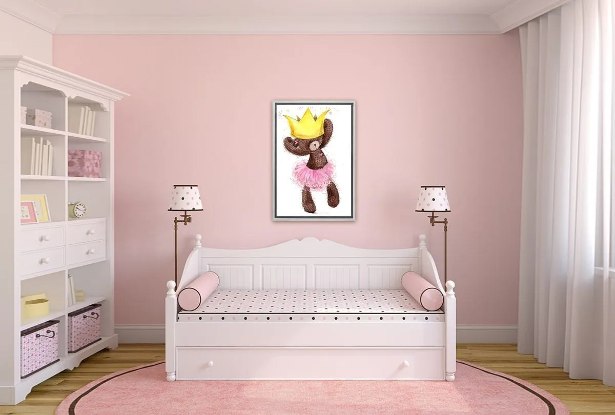 Ballet Bear Princess | Canvas Wall Art Print