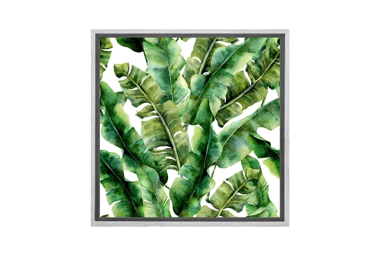 Banana Leaves 2 in Watercolour | Canvas Wall Art Print