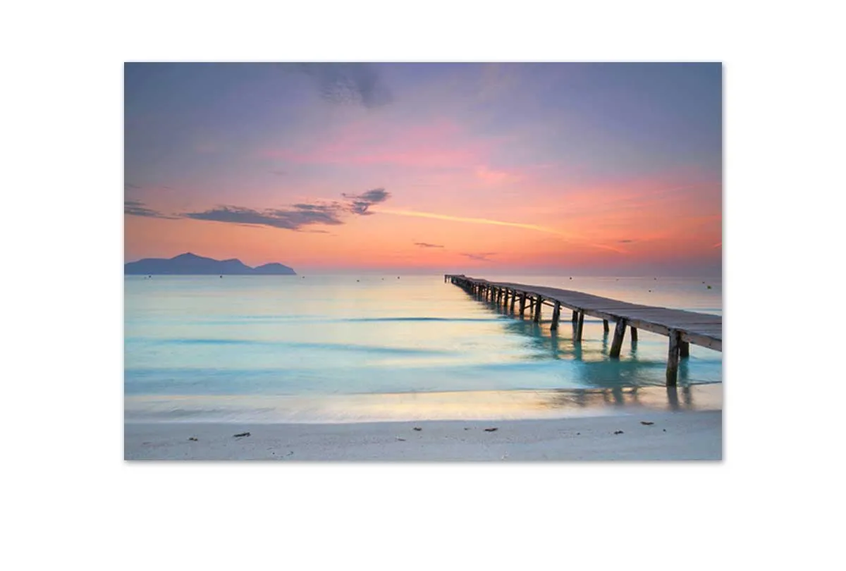 Beach Jetty Sunset | Canvas Wall Art Print