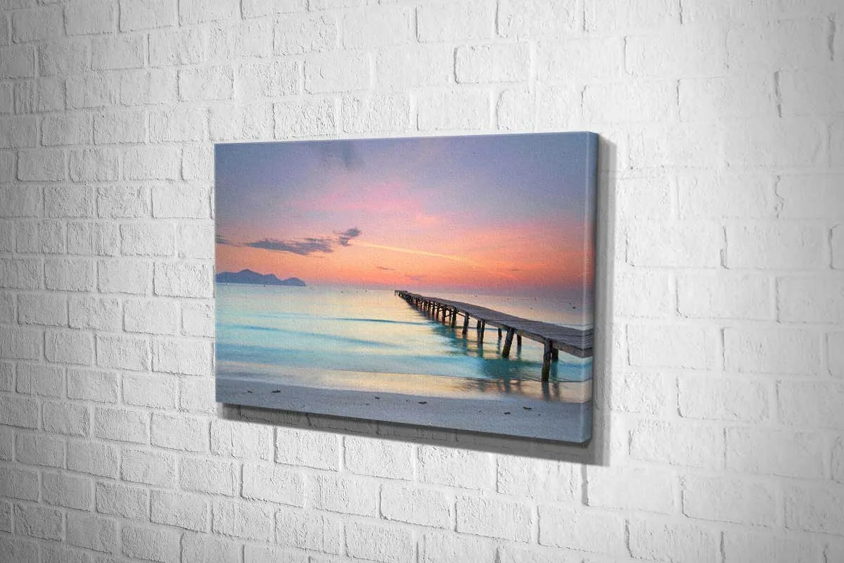 Beach Jetty Sunset | Canvas Wall Art Print