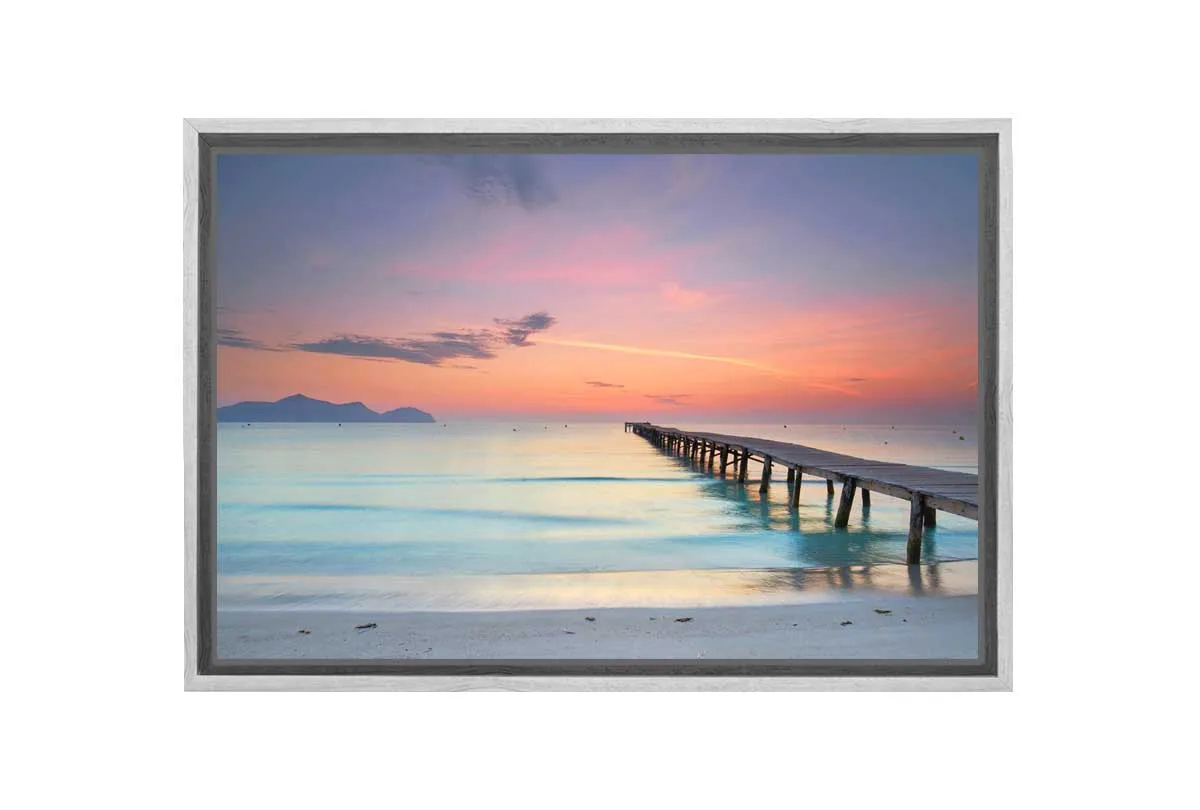 Beach Jetty Sunset | Canvas Wall Art Print