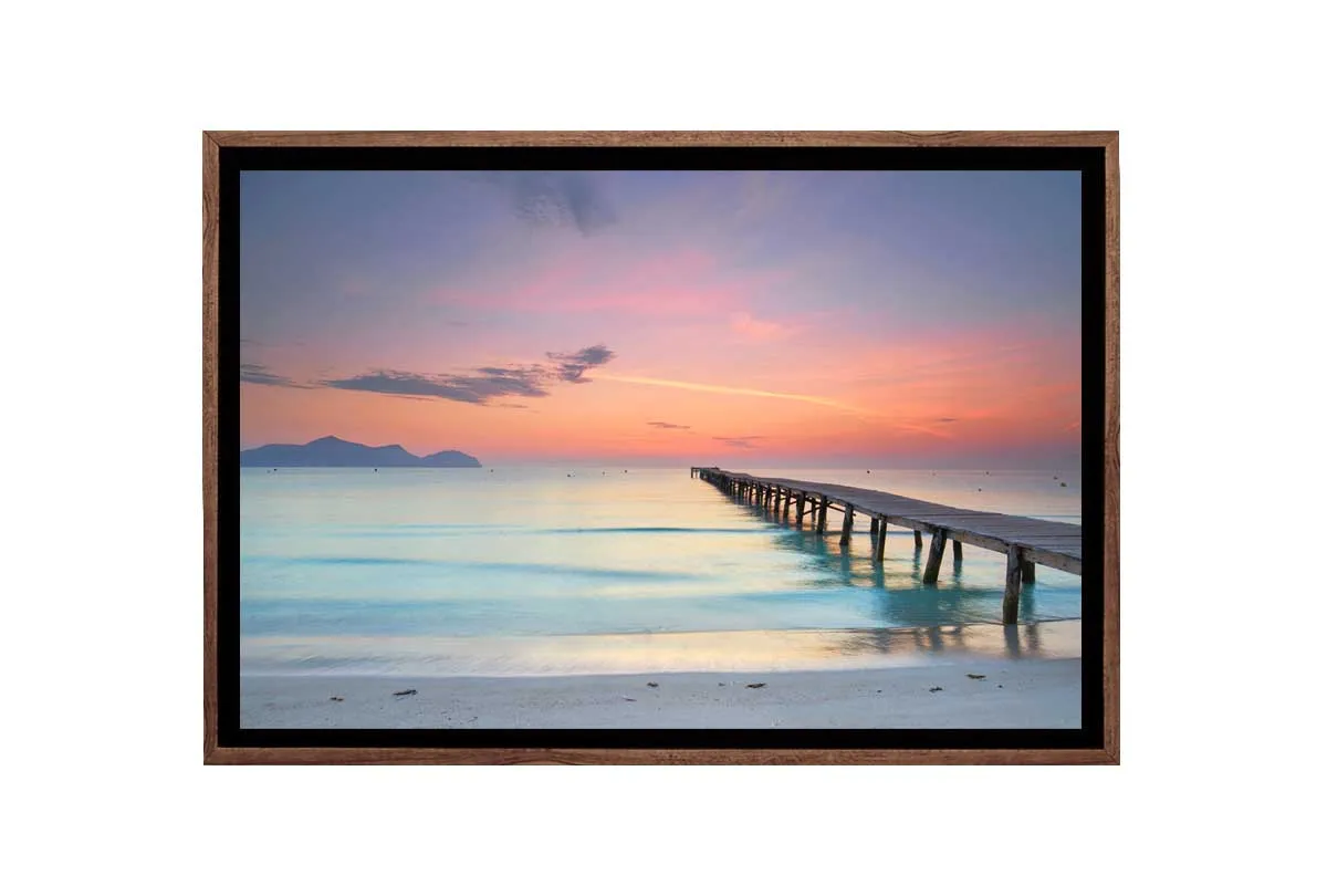 Beach Jetty Sunset | Canvas Wall Art Print