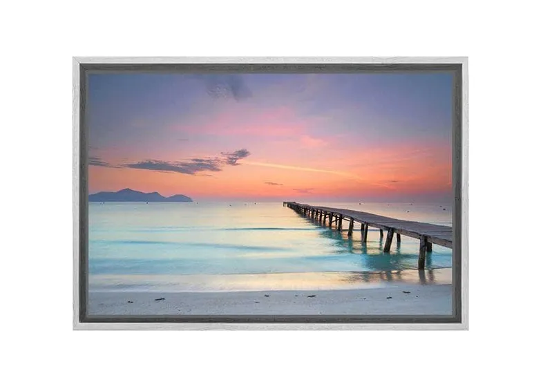 Beach Jetty Sunset | Canvas Wall Art Print