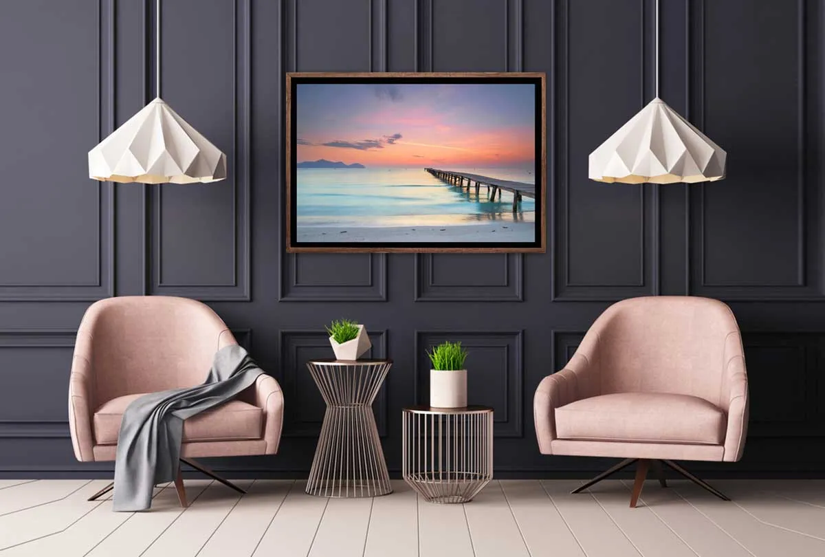 Beach Jetty Sunset | Canvas Wall Art Print