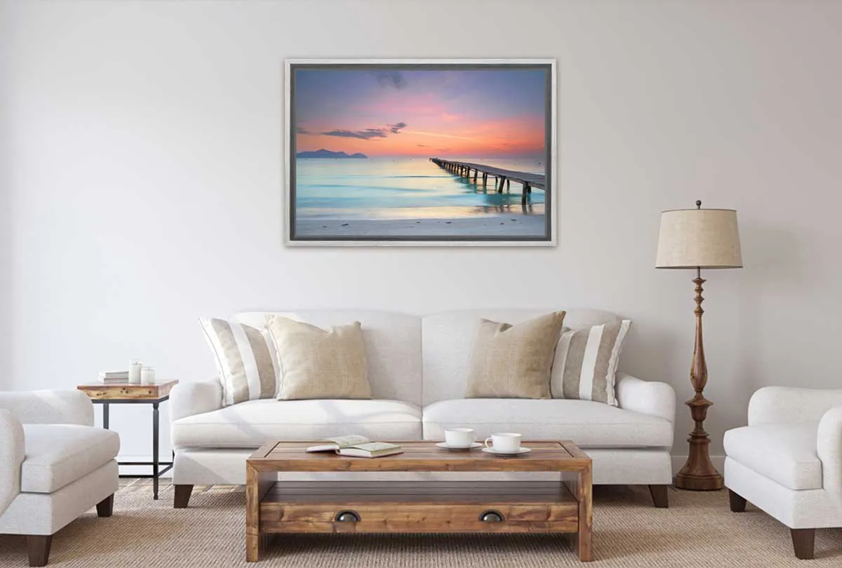 Beach Jetty Sunset | Canvas Wall Art Print