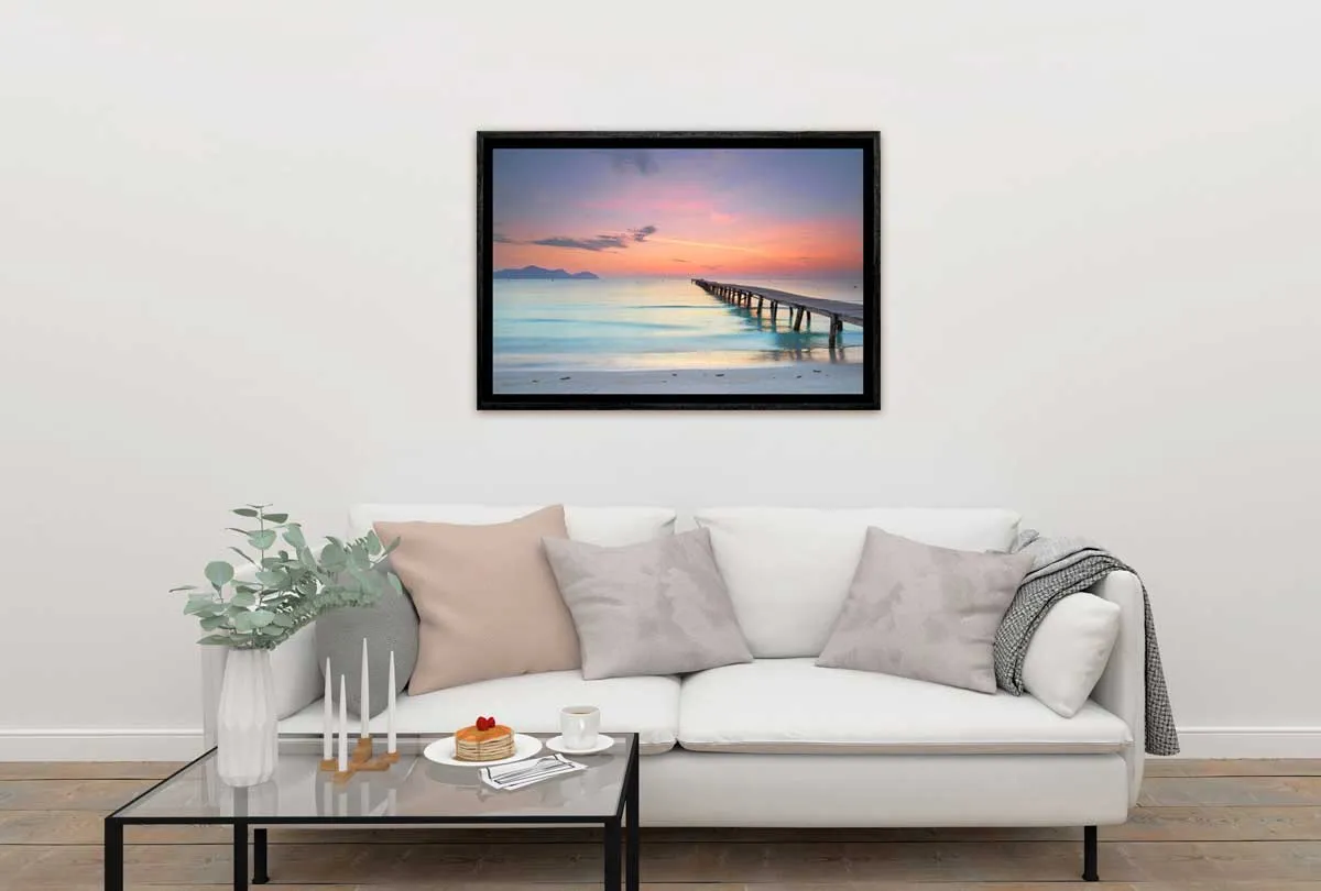 Beach Jetty Sunset | Canvas Wall Art Print