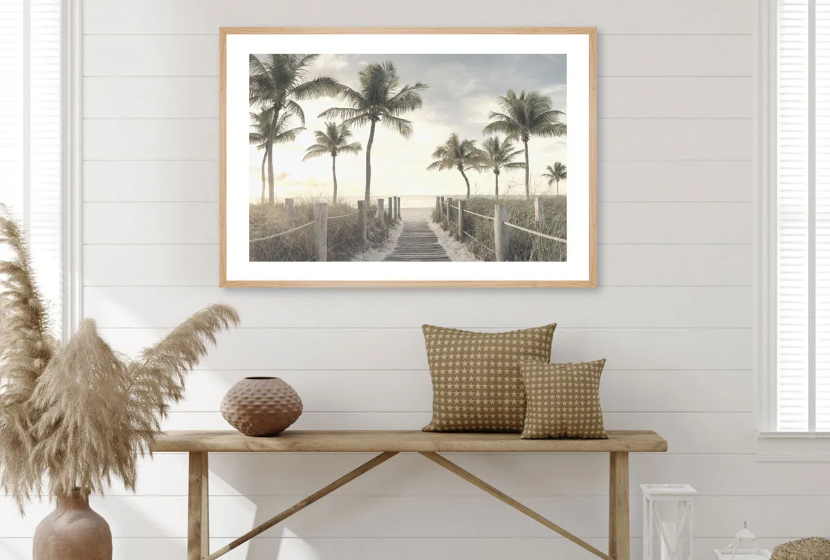 Beach Palm Boardwalk | Wall Art Print