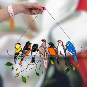 Birds Stained Glass Window Hangings 🎁Mother's Day promotion🐦