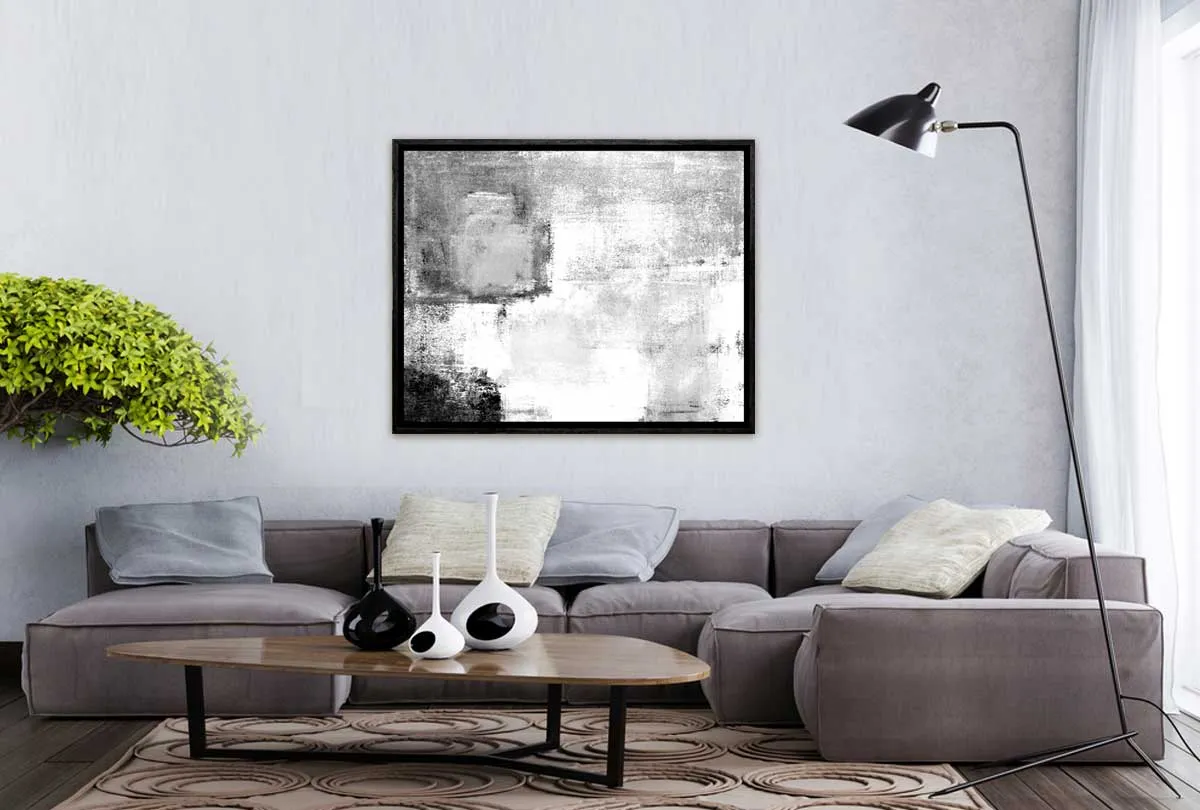 Black and Grey Abstract | Canvas Wall Art Print