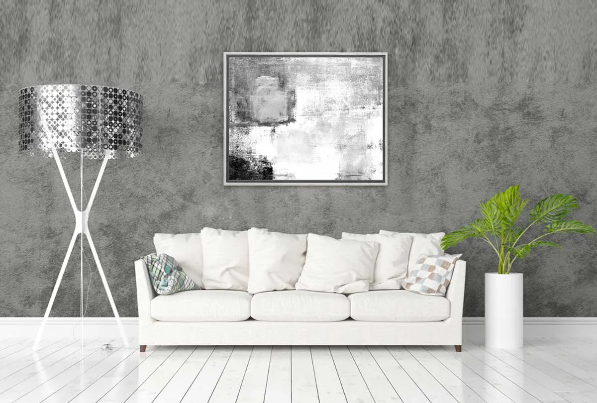 Black and Grey Abstract | Canvas Wall Art Print