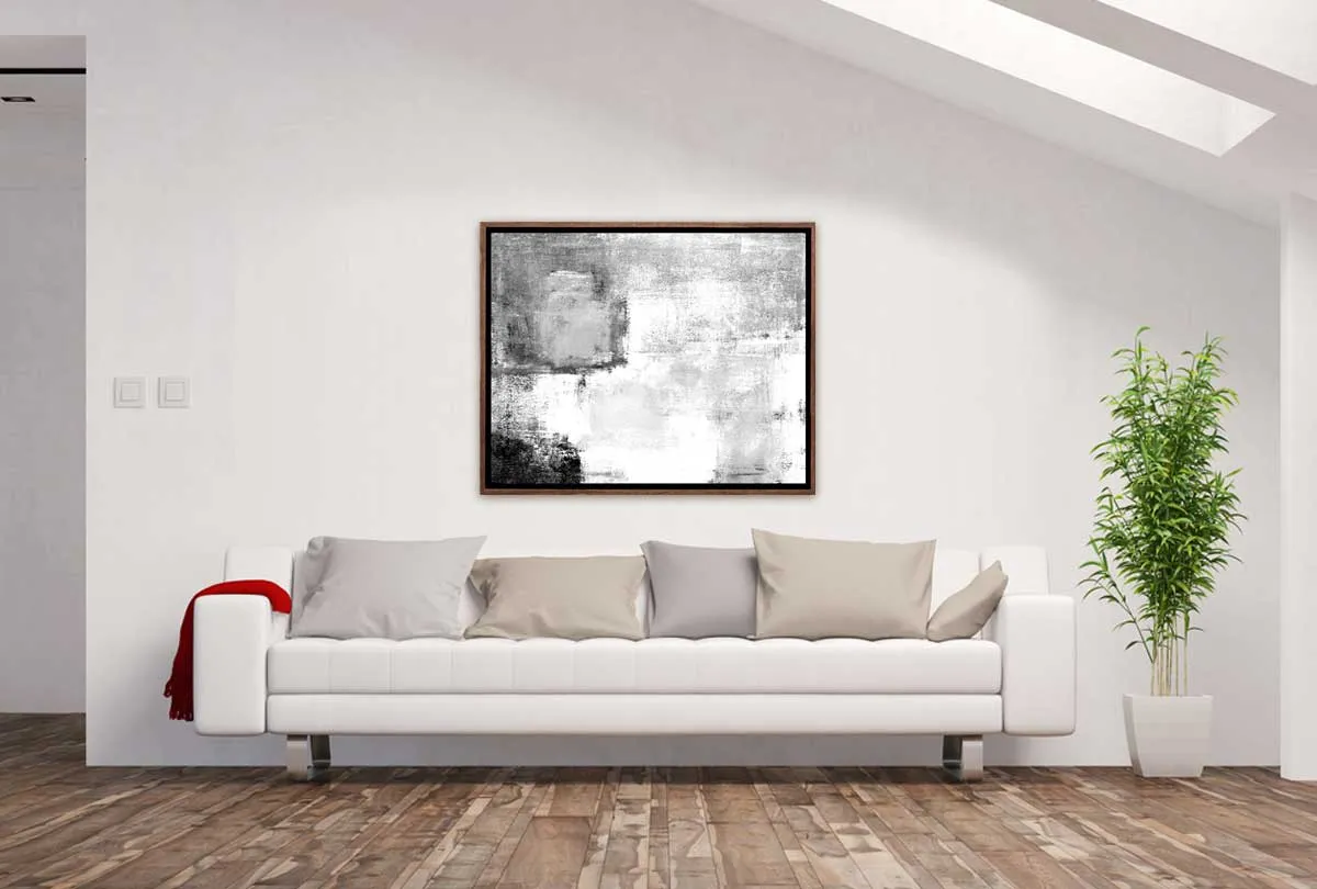 Black and Grey Abstract | Canvas Wall Art Print