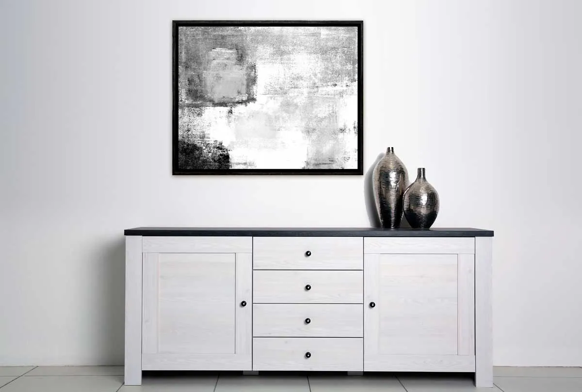 Black and Grey Abstract | Canvas Wall Art Print