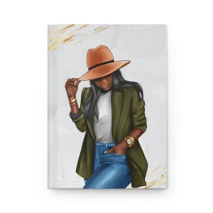 Black Girl in Denim Hardcover Matte Journal | Lined Pages for daily writing