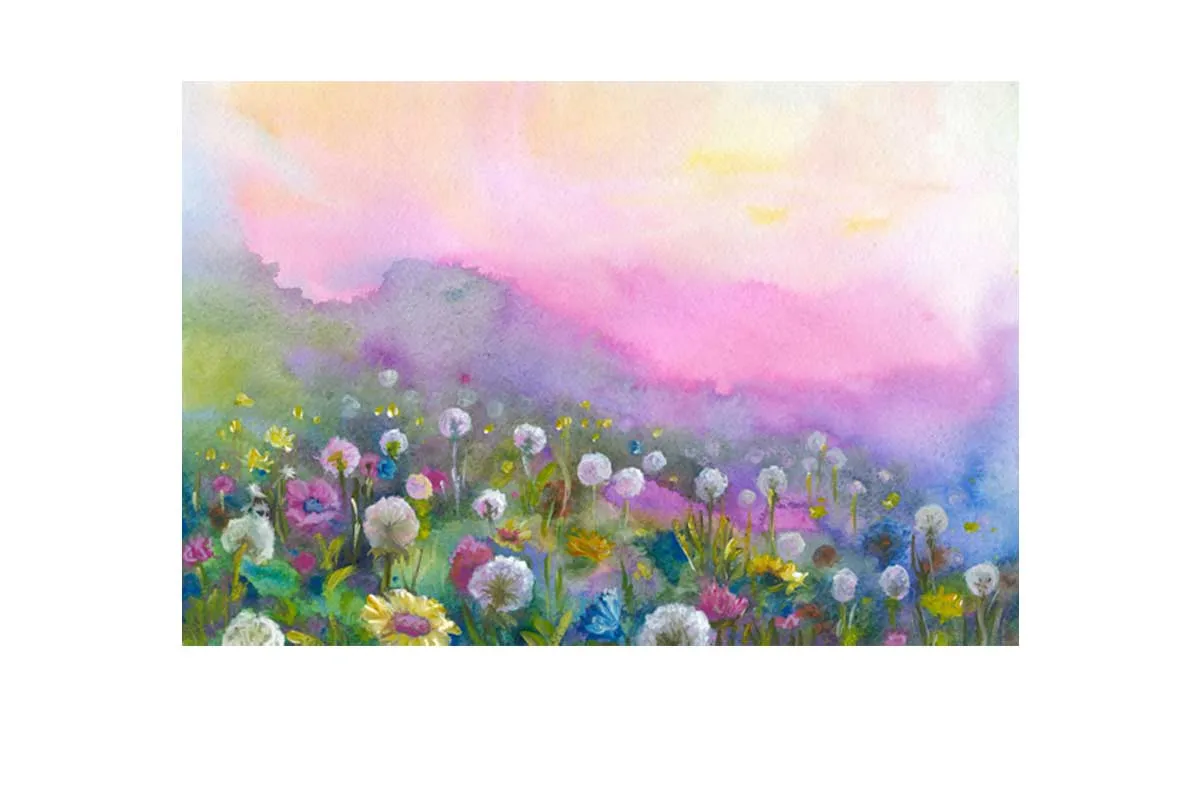 Blooming Hillside | Canvas Wall Art Print