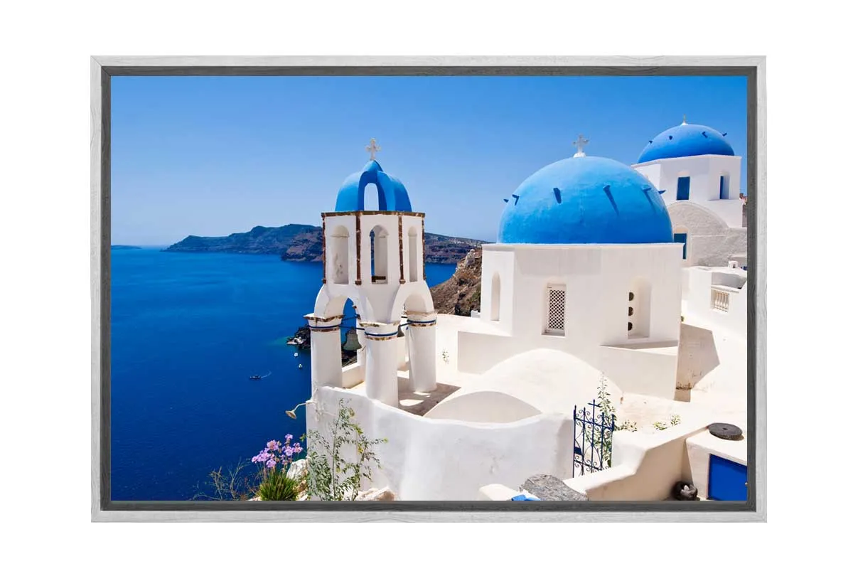 Blue and White Buildings, Greece | Canvas Wall Art Print