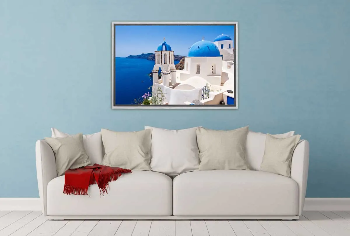 Blue and White Buildings, Greece | Canvas Wall Art Print