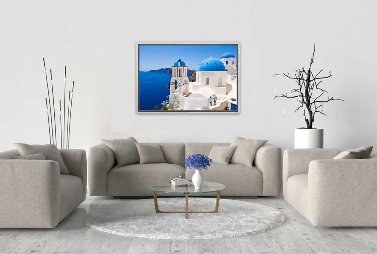 Blue and White Buildings, Greece | Canvas Wall Art Print