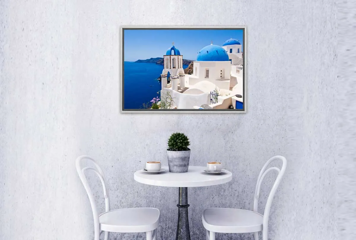 Blue and White Buildings, Greece | Canvas Wall Art Print