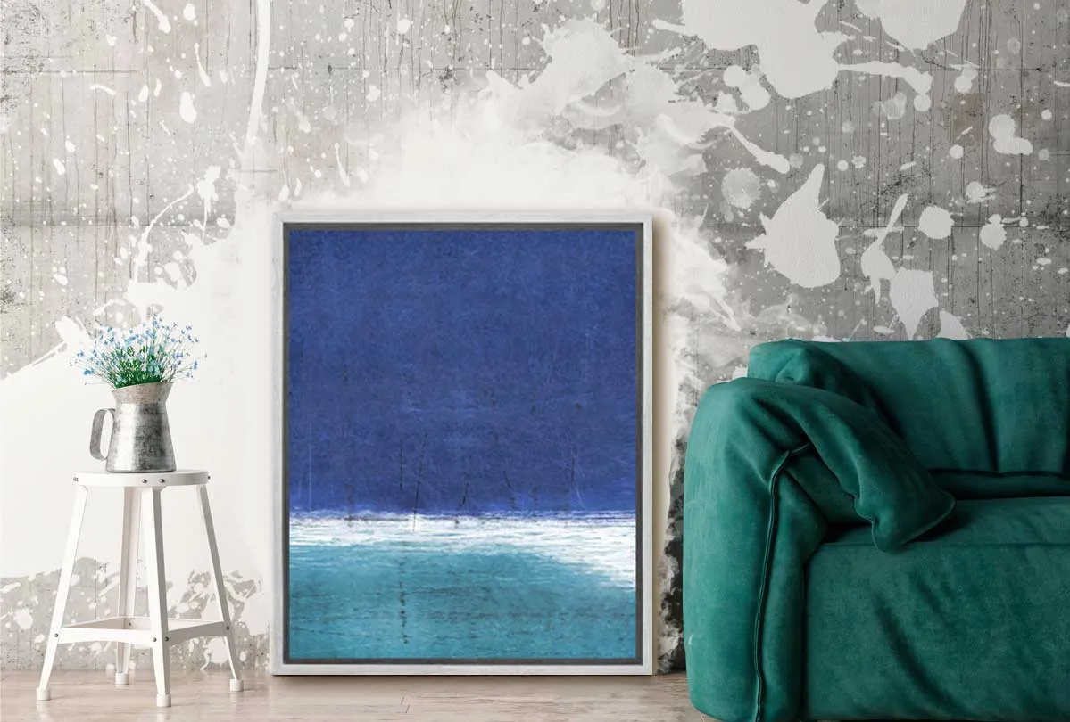 Blue Horizon Abstract | Canvas Wall Art Print